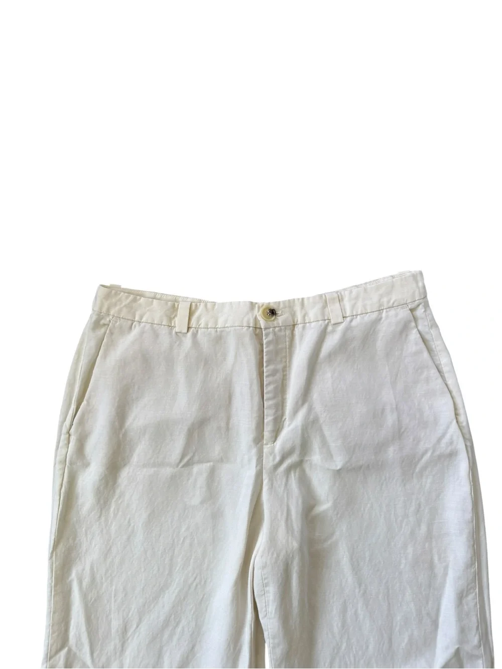 Zara Off white cream Wide Leg Trousers Linen Blend Pants size xxl